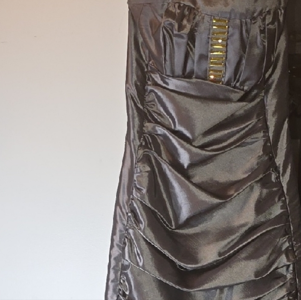 Jessica McClintock Metallic Charcoal Dress